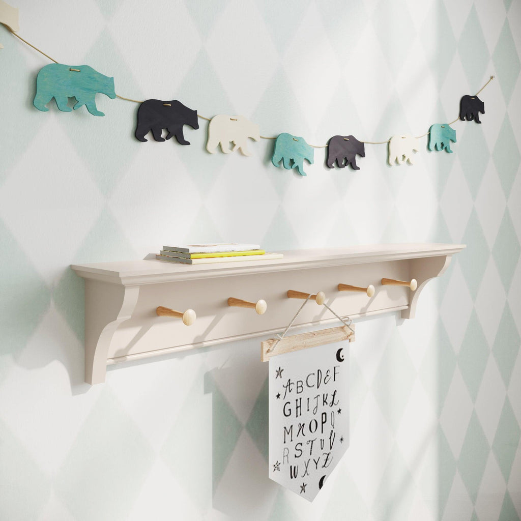 Shaker Peg Shelf | 13cm Deep | Farrow & Ball - Elephant's Breath - Furneco