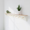 Shaker Peg Shelf | Oak Top and Pegs | 13cm Deep | Farrow & Ball - Strong White - Furneco