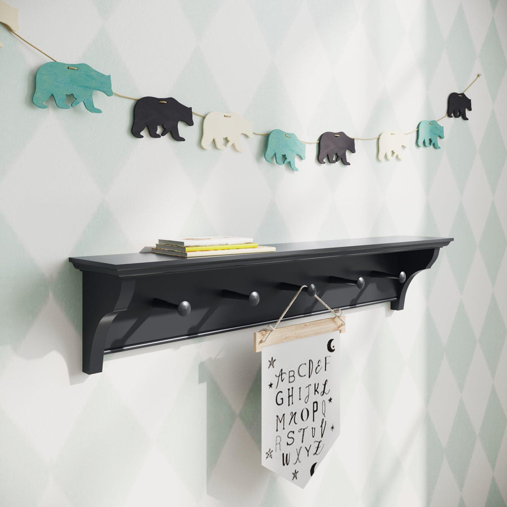 Shaker Peg Shelf | Painted Pegs | 13cm Deep | Farrow & Ball - Railings - Furneco