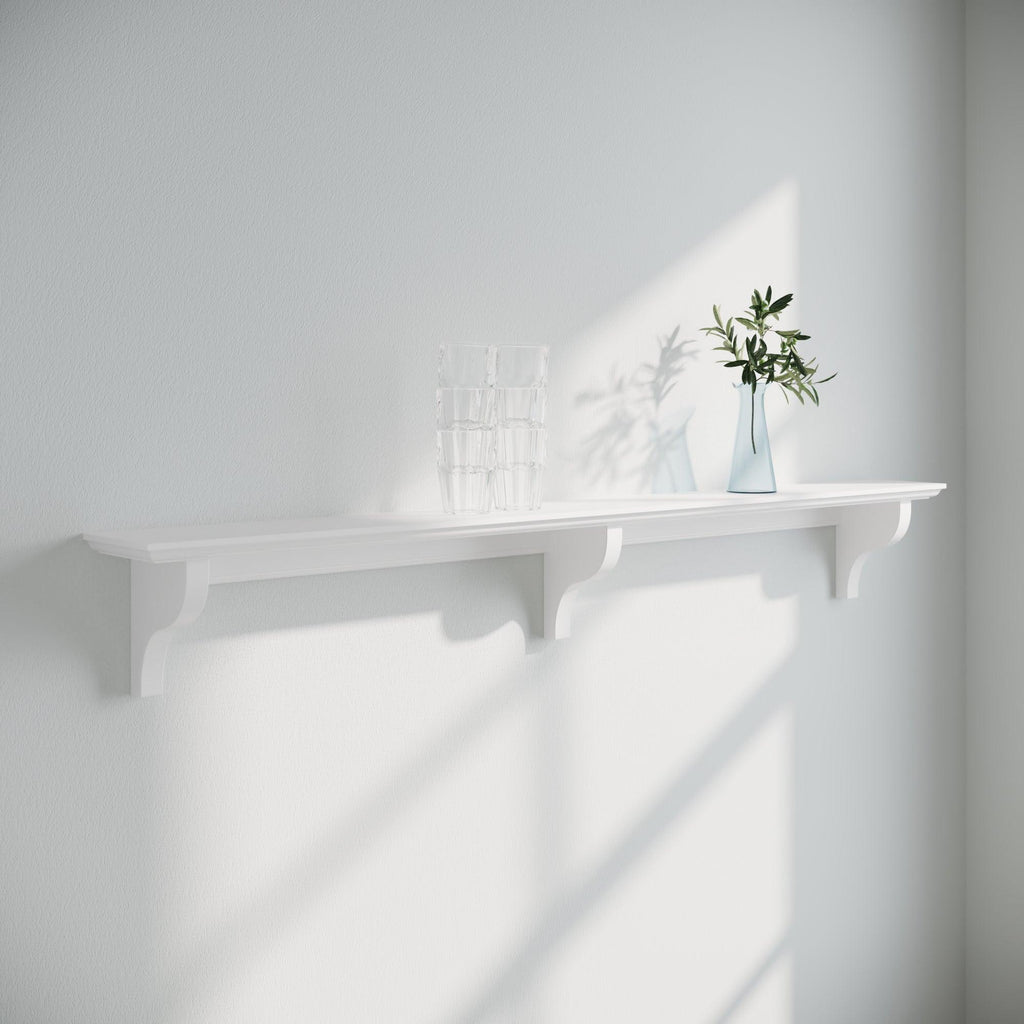 Shaker Shelf | 13cm Deep | Farrow & Ball - All White - Furneco